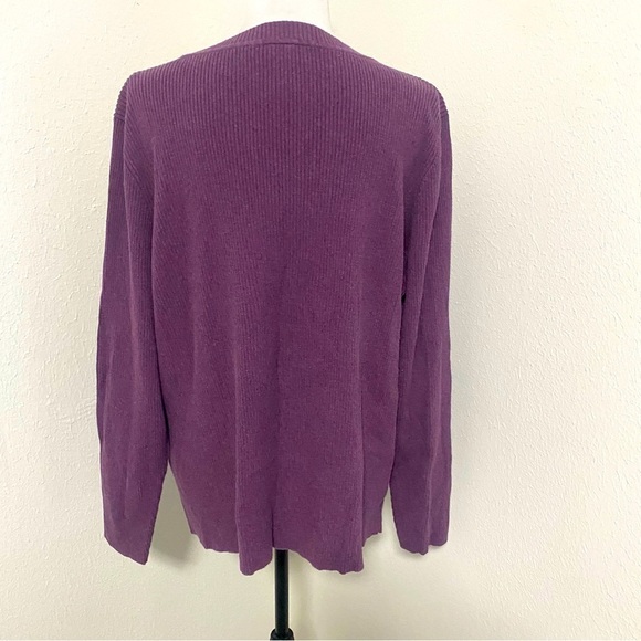 Lane Bryant Women’s Purple Knit V-Neck Vintage Sweater Plus 22/24 100%Cotton - Picture 4 of 7